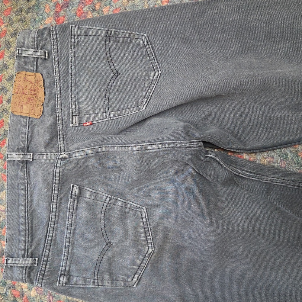 Men's Vintage 80s 501 Levi's Jeans 34x34 Gray Denim - Picture 9 of 9